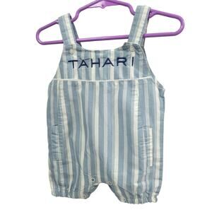 Tahari Striped Blue and White Overalls Infant Boy Size 0-3 Months‎